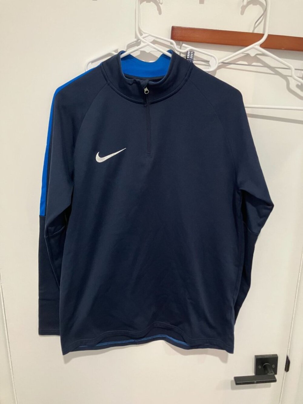 Nike Men's Dri-Fit Quarter Zip Pullover Performance Top, Navy/Blue, Size Medium